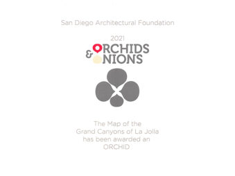Orchid Award for THE MAP of the Grand Canyons of La Jolla Project